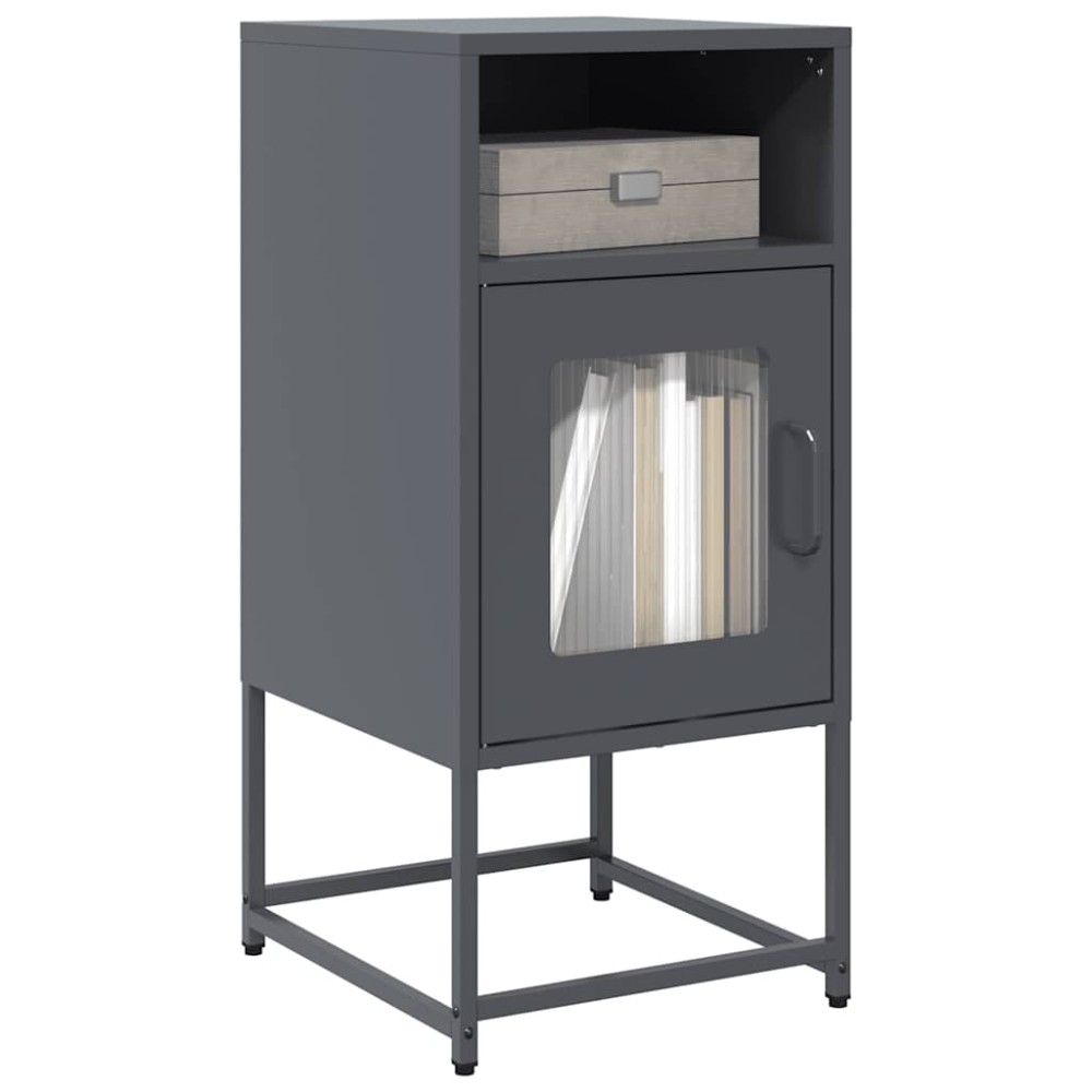 vidaXL Κομοδίνο ανθρακί 36x39x78 cm από χάλυβα ψυχρής έλασης