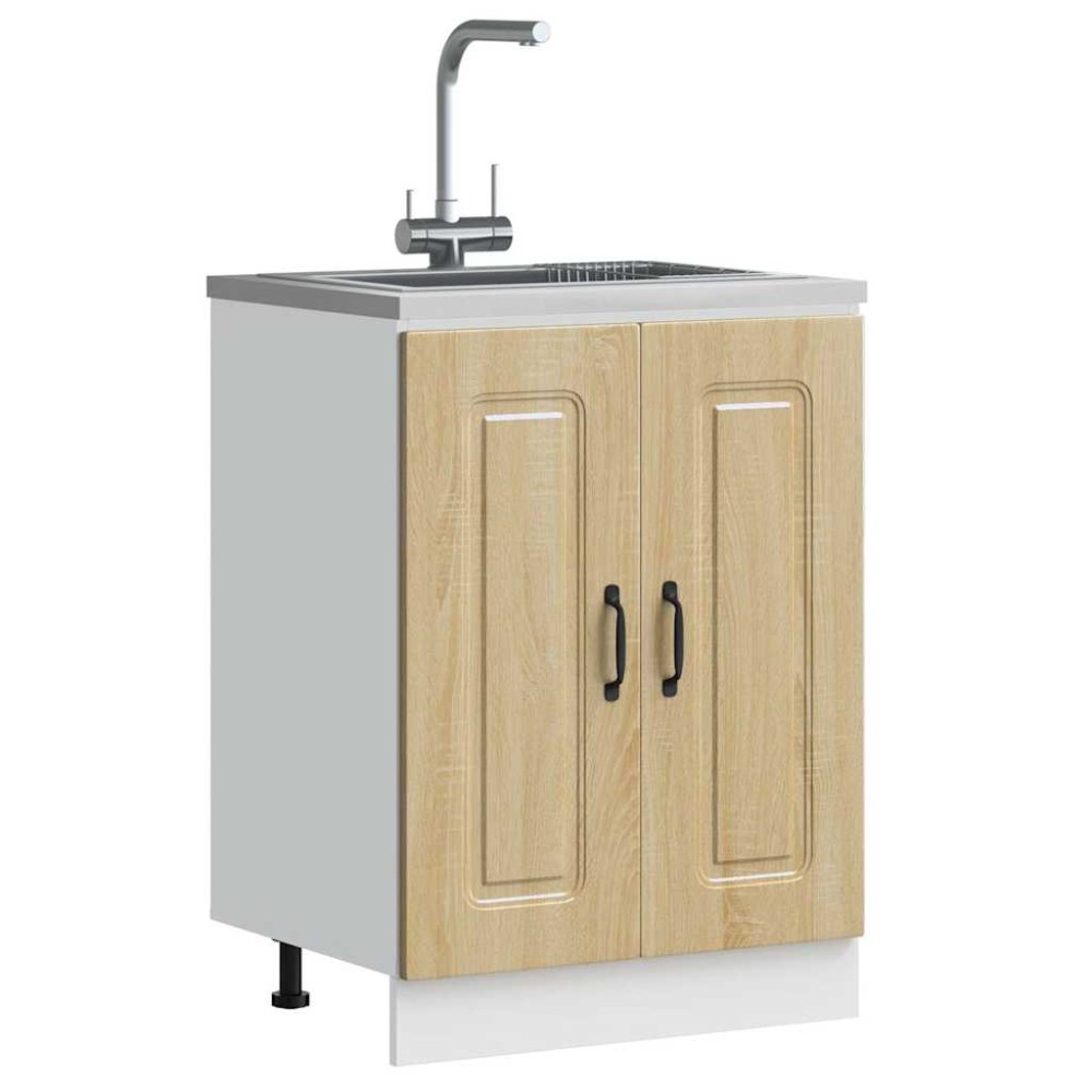 vidaXL Ντουλάπι βάσης νεροχύτη Kalmar Sonoma Δρυς 60x46x81,5 εκ.