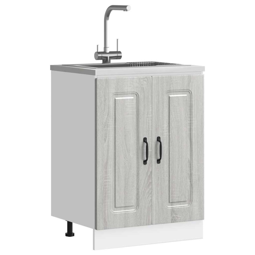 vidaXL Ντουλάπι βάσης νεροχύτη Kalmar Γκρι Sonoma 60x46x81,5 εκ.