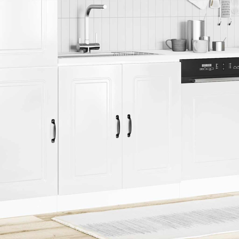 vidaXL Ντουλάπι βάσης νεροχύτη Kalmar Γυαλιστ. Λευκό 80x46x81,5 εκ.