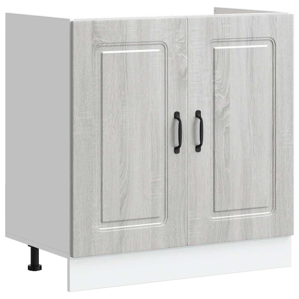 vidaXL Ντουλάπι βάσης νεροχύτη "Kalmar" Γκρι Sonoma 80x46x81,5 cm