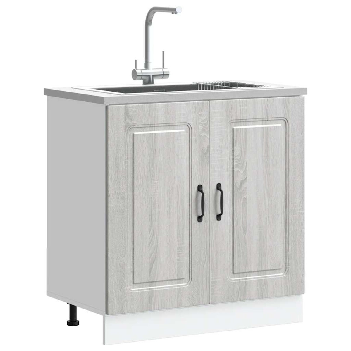 vidaXL Ντουλάπι βάσης νεροχύτη "Kalmar" Γκρι Sonoma 80x46x81,5 cm