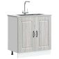 vidaXL Ντουλάπι βάσης νεροχύτη "Kalmar" Γκρι Sonoma 80x46x81,5 cm