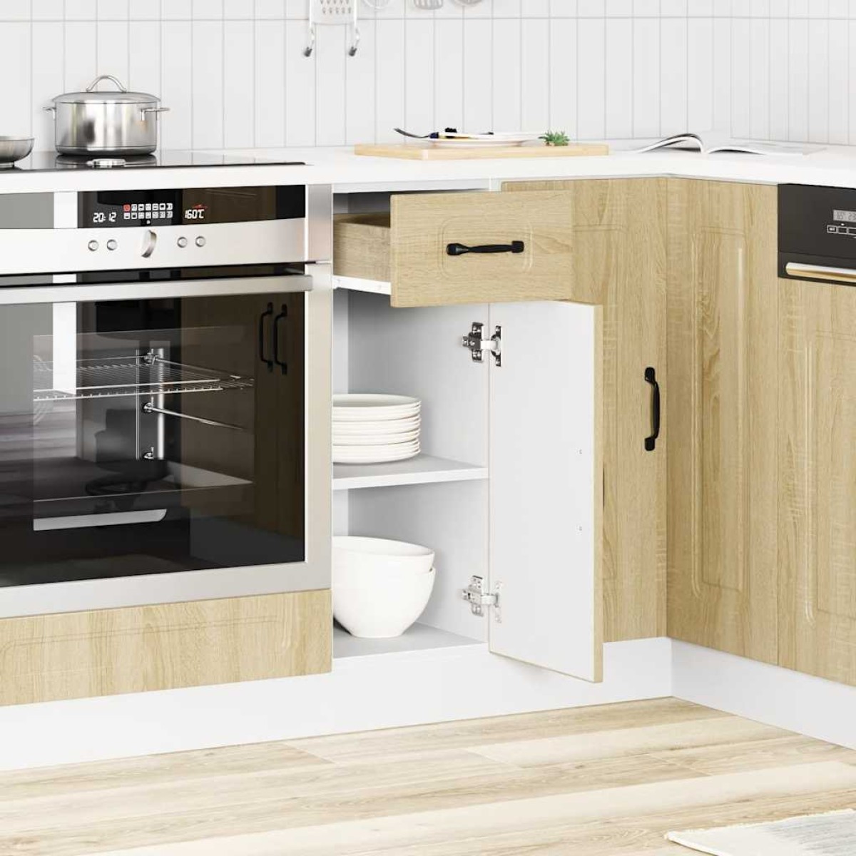 vidaXL ντουλάπι βάσης κουζίνας Kalmar Sonoma δρυς Επεξεργασμένο Ξύλο