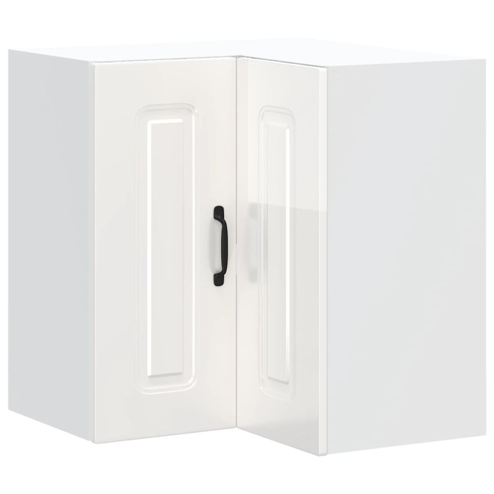 vidaXL Γωνιακό ντουλάπι τοίχου κουζίνας "Kalmar" High Gloss White