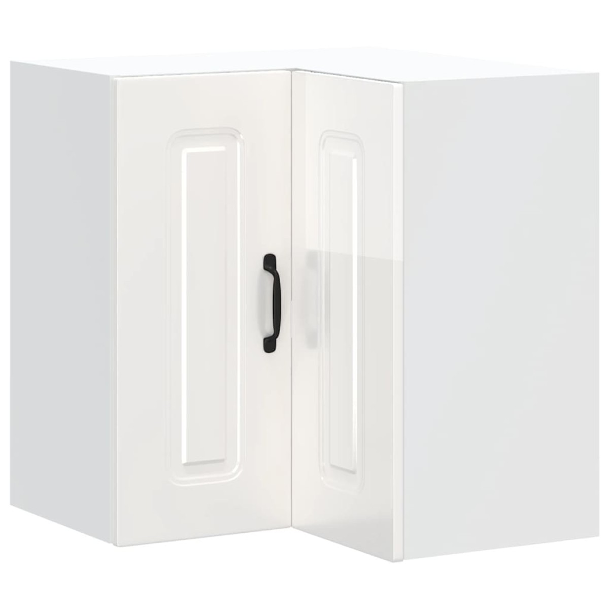 vidaXL Γωνιακό ντουλάπι τοίχου κουζίνας "Kalmar" High Gloss White