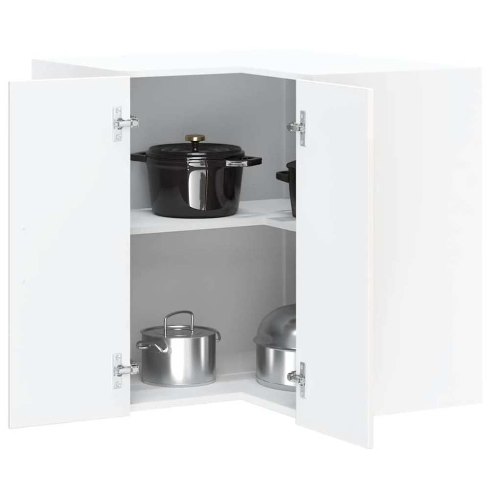 vidaXL Γωνιακό ντουλάπι τοίχου κουζίνας "Kalmar" High Gloss White