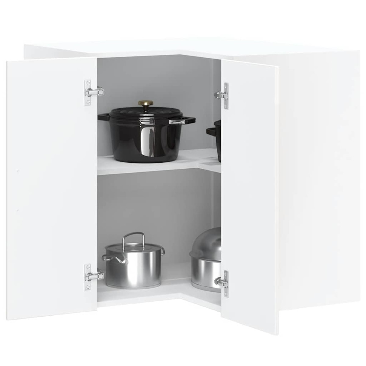 vidaXL Γωνιακό ντουλάπι τοίχου κουζίνας "Kalmar" High Gloss White