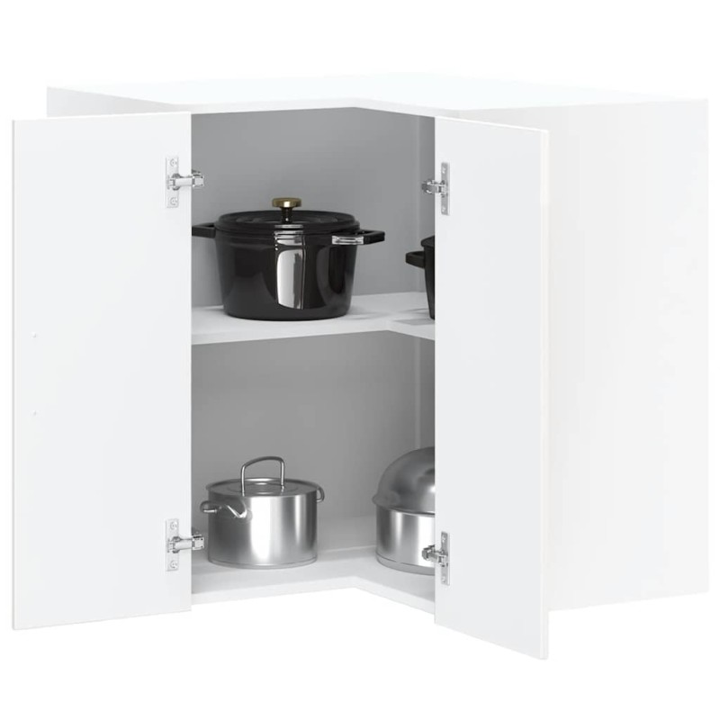 vidaXL Γωνιακό ντουλάπι τοίχου κουζίνας "Kalmar" High Gloss White