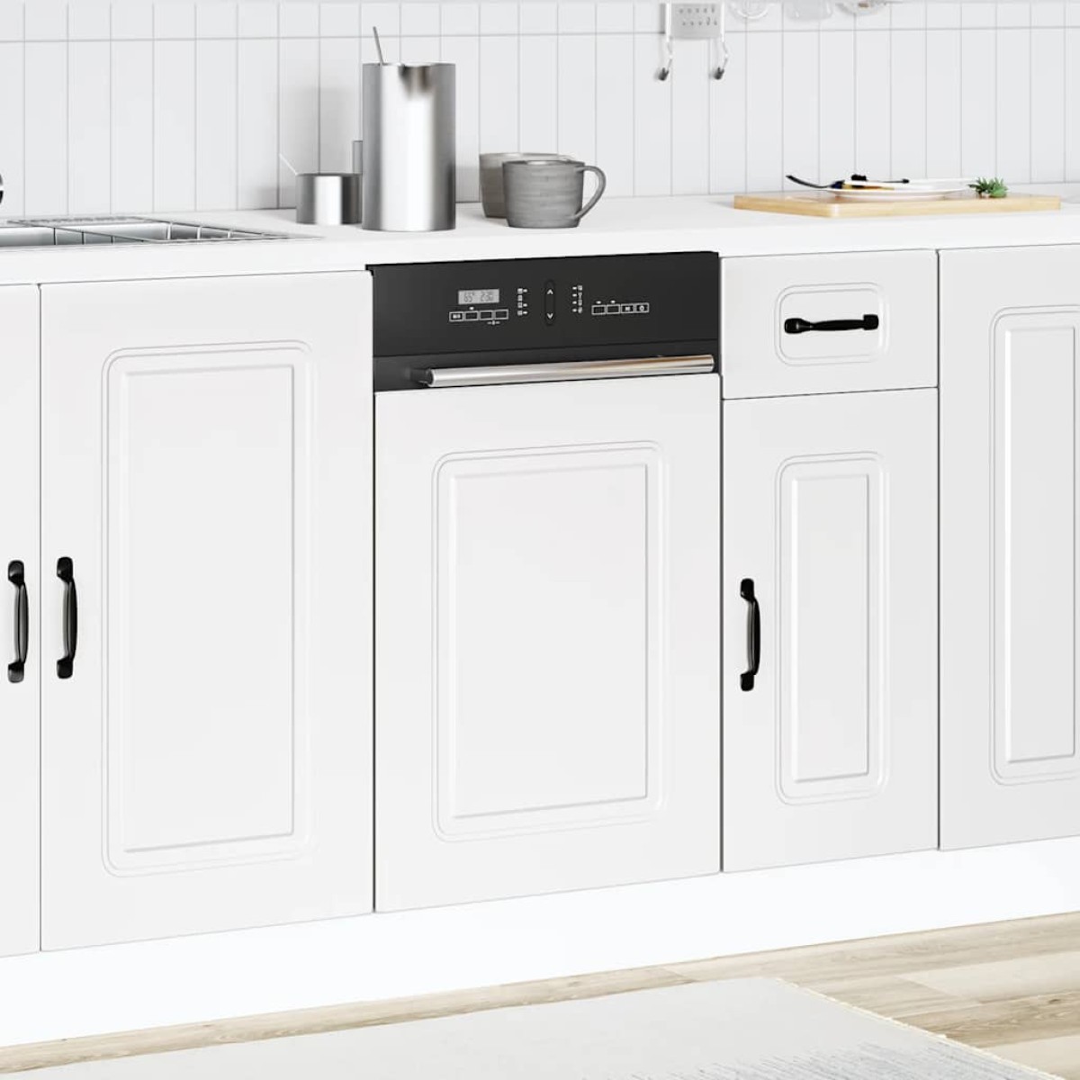 vidaXL Πίνακας πλυντηρίου πιάτων Kalmar Λευκό 45x1,5x57 εκ.