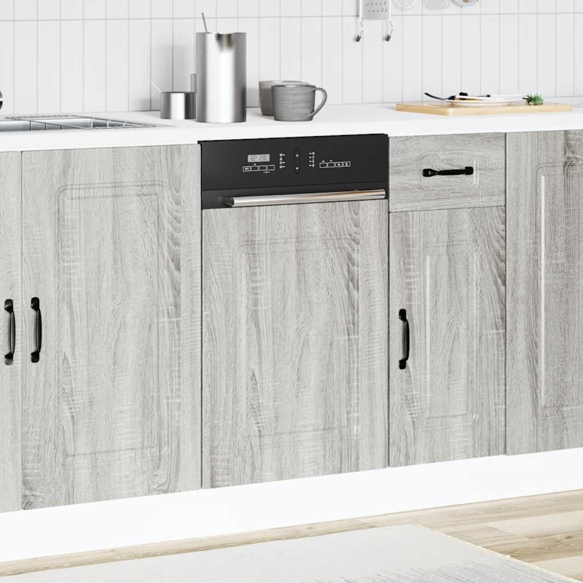 vidaXL Πίνακας πλυντηρίου πιάτων Kalmar Γκρι Sonoma 45x1,5x57 εκ.