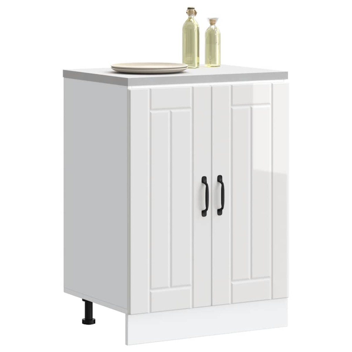 vidaXL Ντουλάπι βάσης νεροχύτη "Lucca" High Gloss White