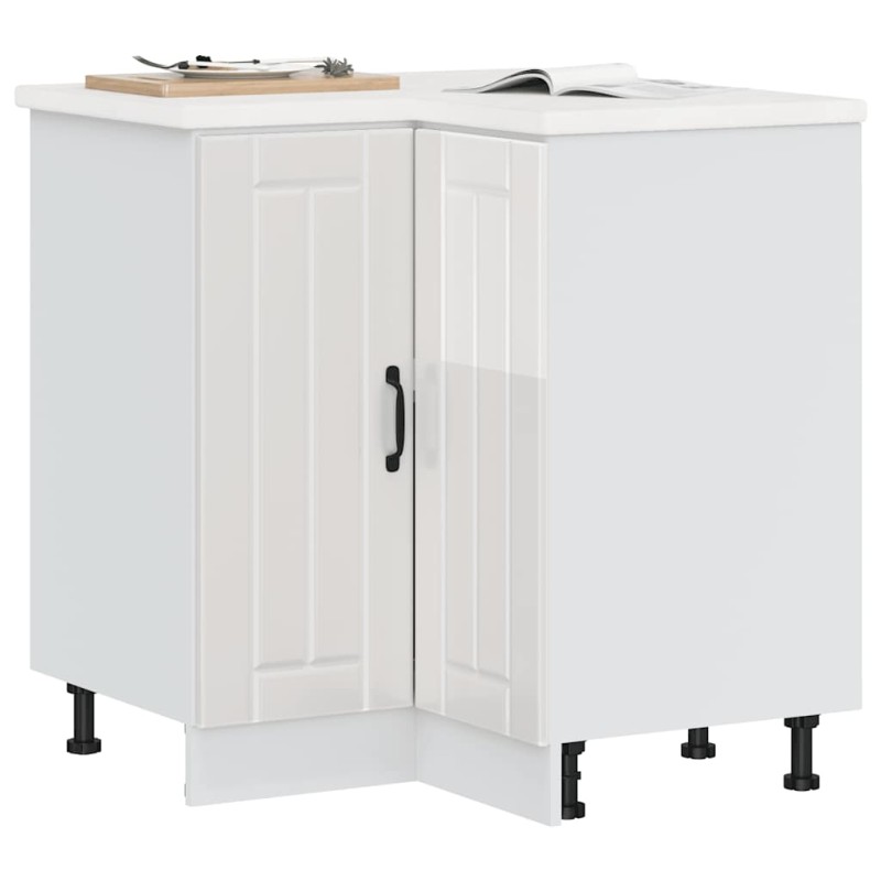 vidaXL Γωνιακό ντουλάπι βάσης κουζίνας "Lucca" High Gloss White