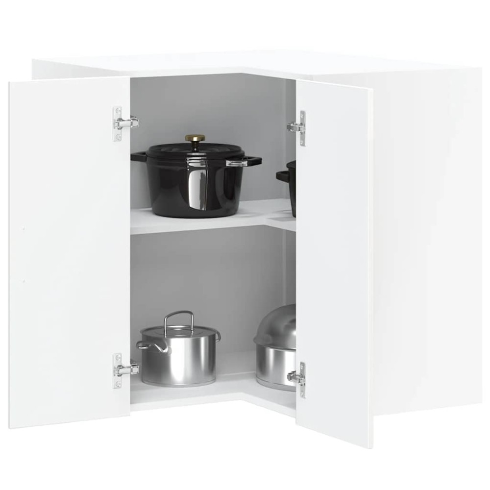vidaXL Γωνιακό ντουλάπι τοίχου κουζίνας "Lucca" High Gloss White