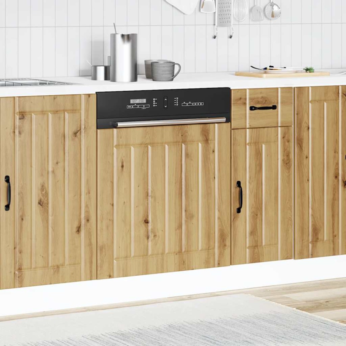 vidaXL Πίνακας πλυντηρίου πιάτων Lucca Artisan Δρυς από Επεξεργασμένο Ξύλο