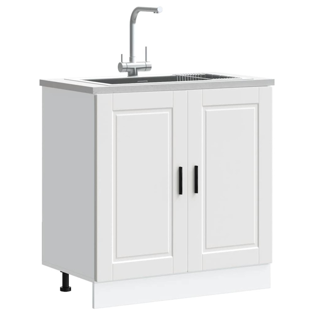 vidaXL Ντουλάπι βάσης νεροχύτη Porto Λευκό 80x46x81,5 cm