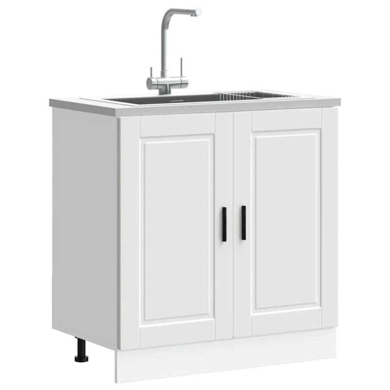 vidaXL Ντουλάπι βάσης νεροχύτη Porto Λευκό 80x46x81,5 cm