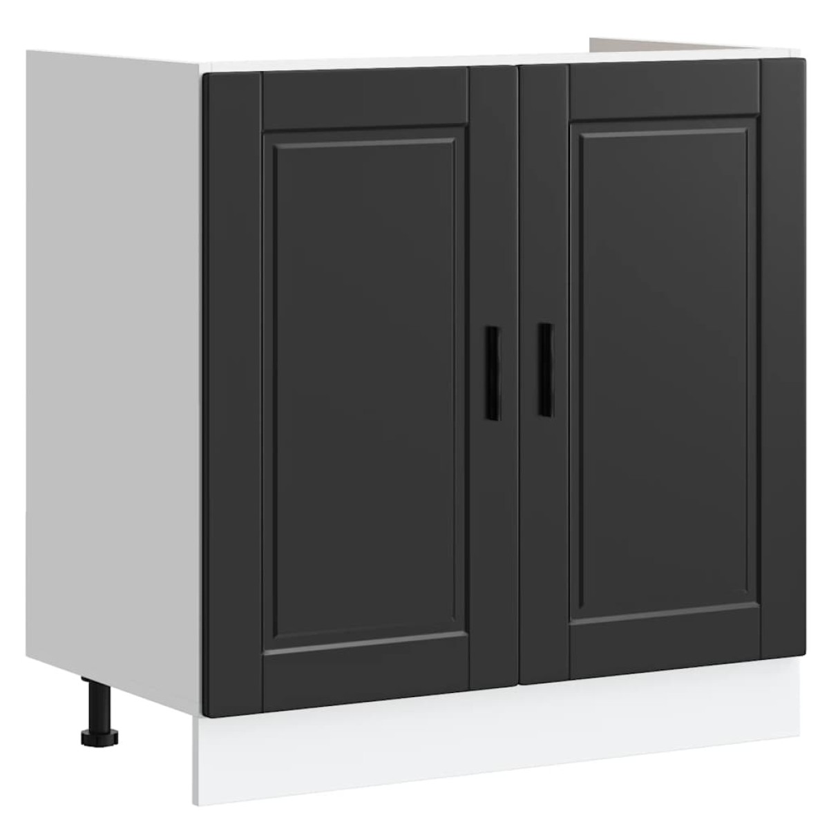 vidaXL Ντουλάπι βάσης νεροχύτη Porto Μαύρο 80x46x81,5 cm