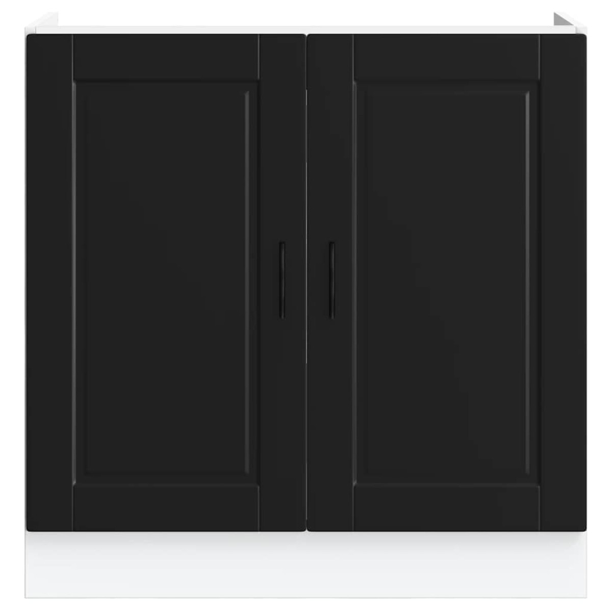 vidaXL Ντουλάπι βάσης νεροχύτη Porto Μαύρο 80x46x81,5 cm