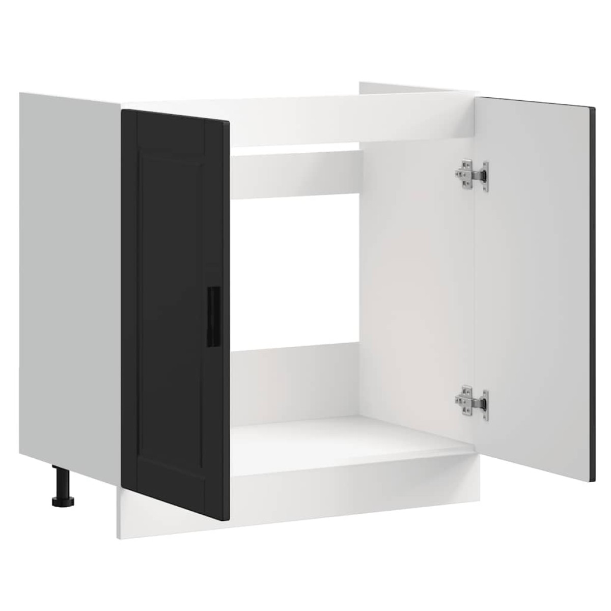 vidaXL Ντουλάπι βάσης νεροχύτη Porto Μαύρο 80x46x81,5 cm