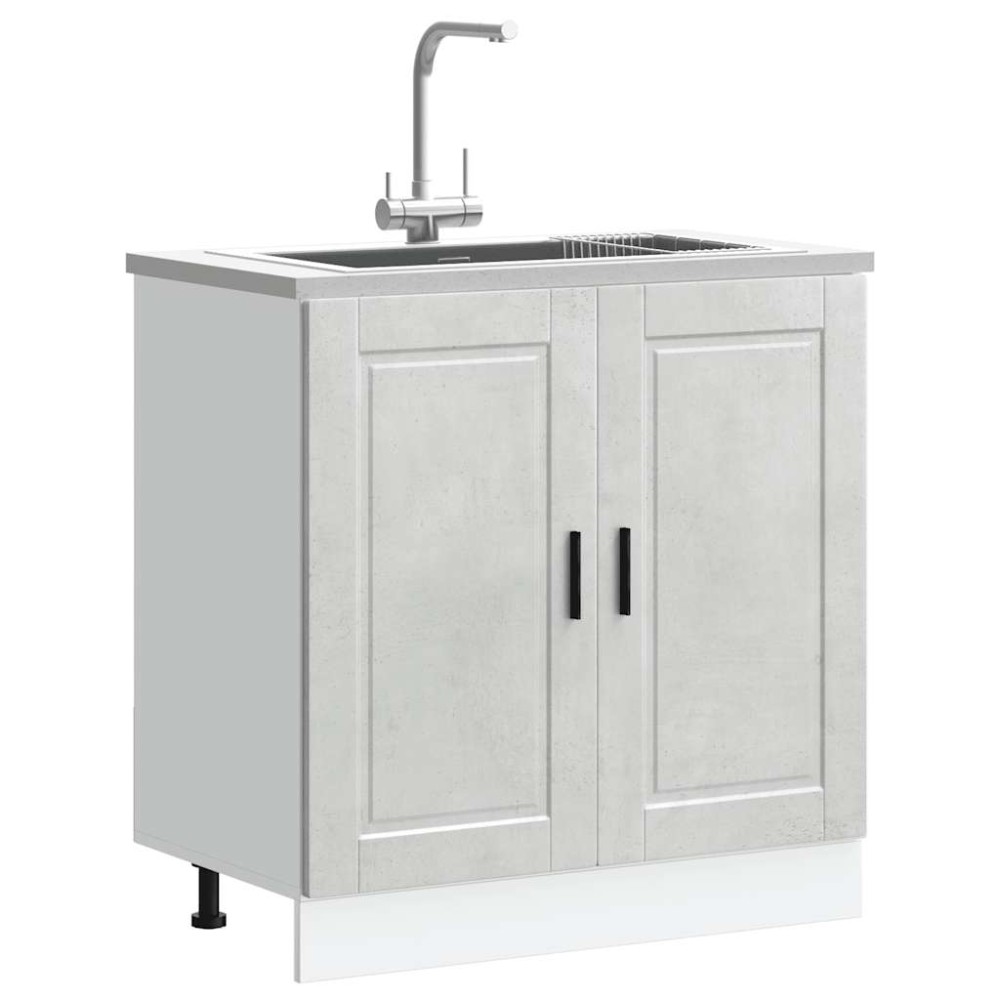 vidaXL Ντουλάπι βάσης νεροχύτη Porto Γκρι μπετόν 80x46x81,5 cm