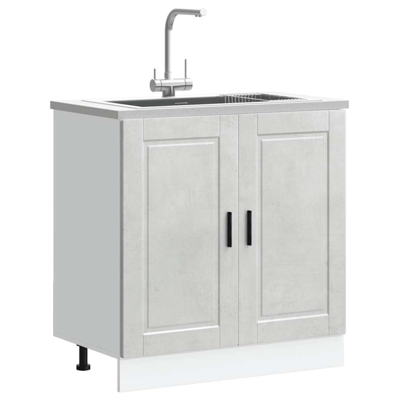 vidaXL Ντουλάπι βάσης νεροχύτη Porto Γκρι μπετόν 80x46x81,5 cm