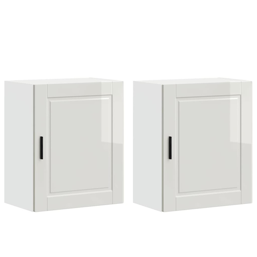 vidaXL ντουλάπια τοίχου κουζίνας 2 τεμάχια "Porto" High Gloss White