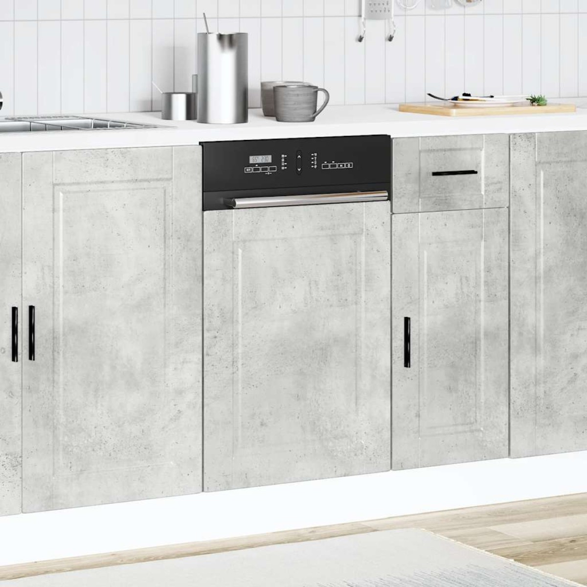 vidaXL Πίνακας πλυντηρίου πιάτων Porto Μπετόν Γκρι 45x1,5x57 εκ.