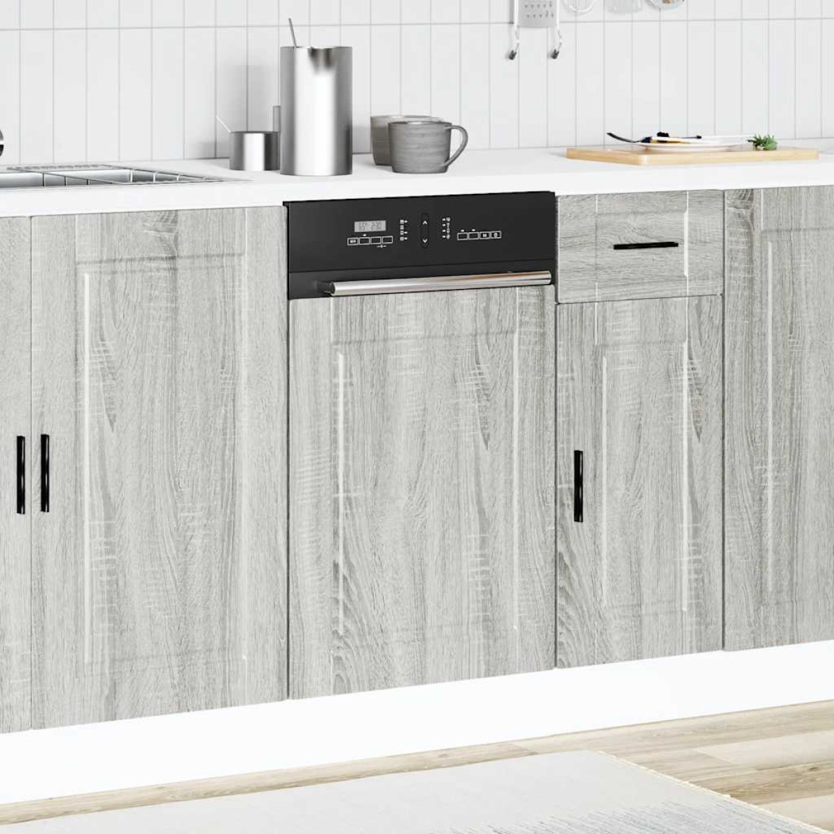 vidaXL Πίνακας πλυντηρίου πιάτων Porto Γκρι sonoma 45x1,5x57 εκ.