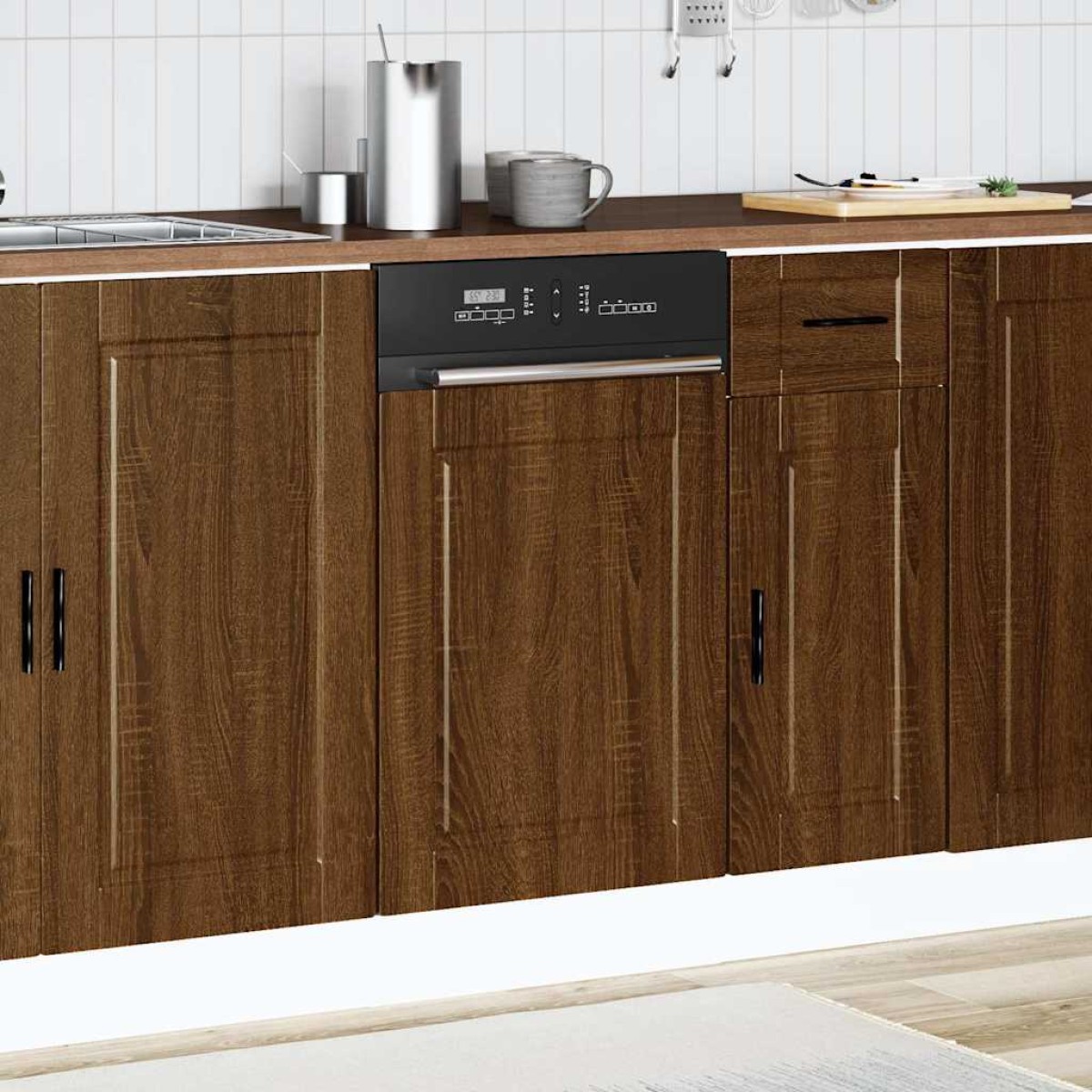 vidaXL Πίνακας πλυντηρίου πιάτων Porto Δρυς καφέ 45x1,5x57 εκ.