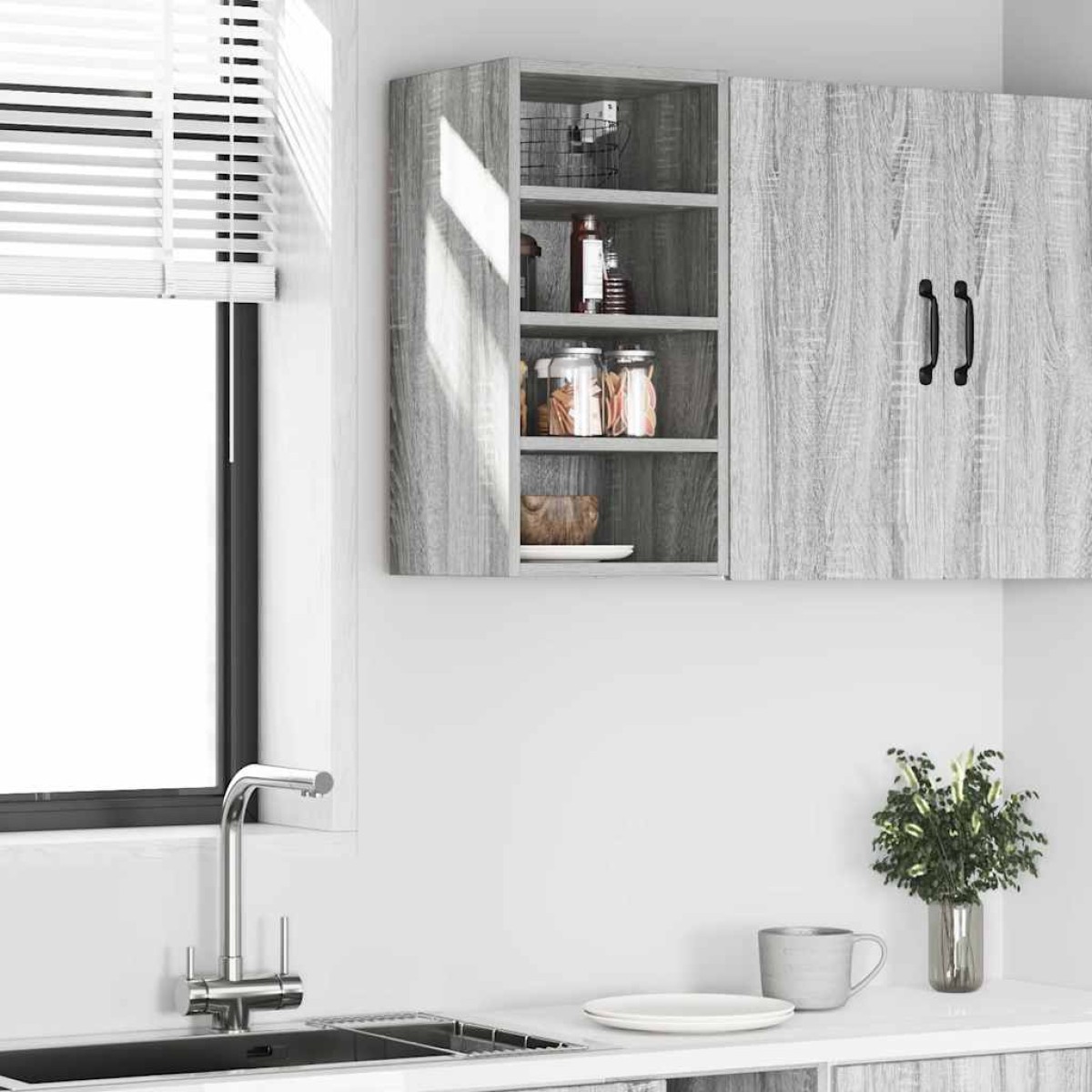 vidaXL Κρεμαστό Ντουλάπι "Riga" Γκρι Sonoma 30x29,5x60 εκ. από Τεχνητό Ξύλο