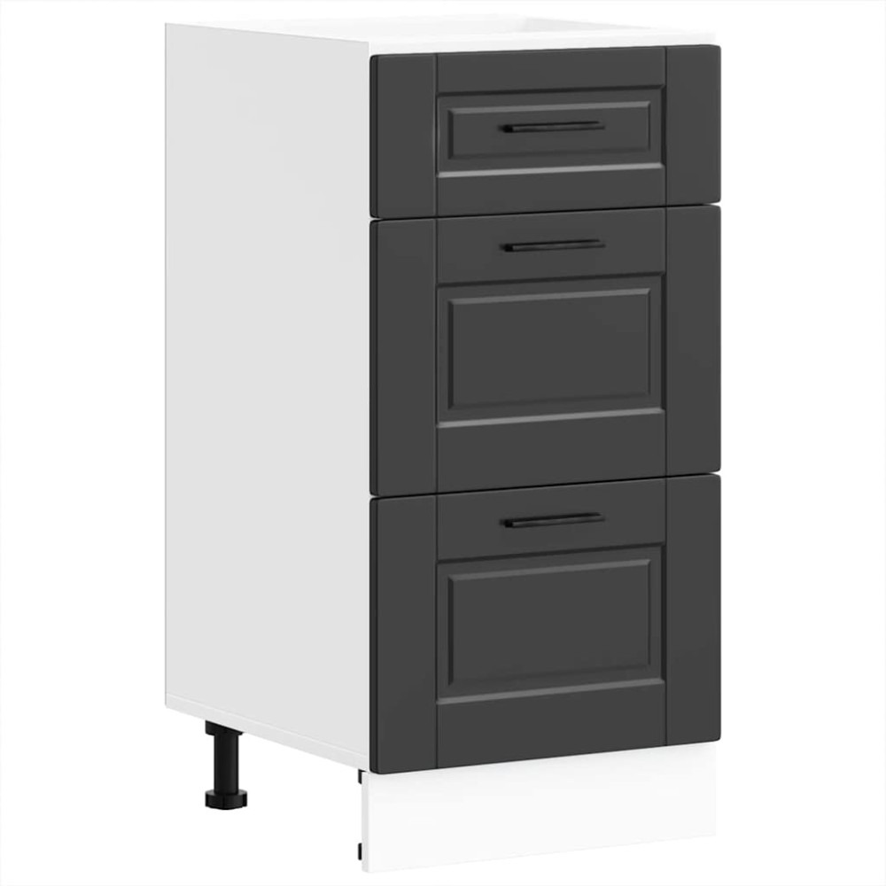 vidaXL Βάση Κουζίνας "Porto" Μαύρο από Μηχανικά Επεξεργασμένο Ξύλο