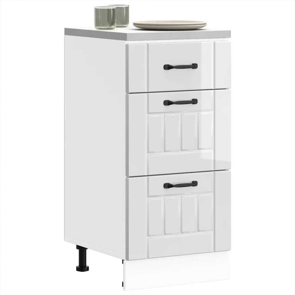 vidaXL Βάση Κουζίνας "Lucca" από Λευκό Γυαλιστερό Ξύλο Μηχανικής Επεξεργασίας