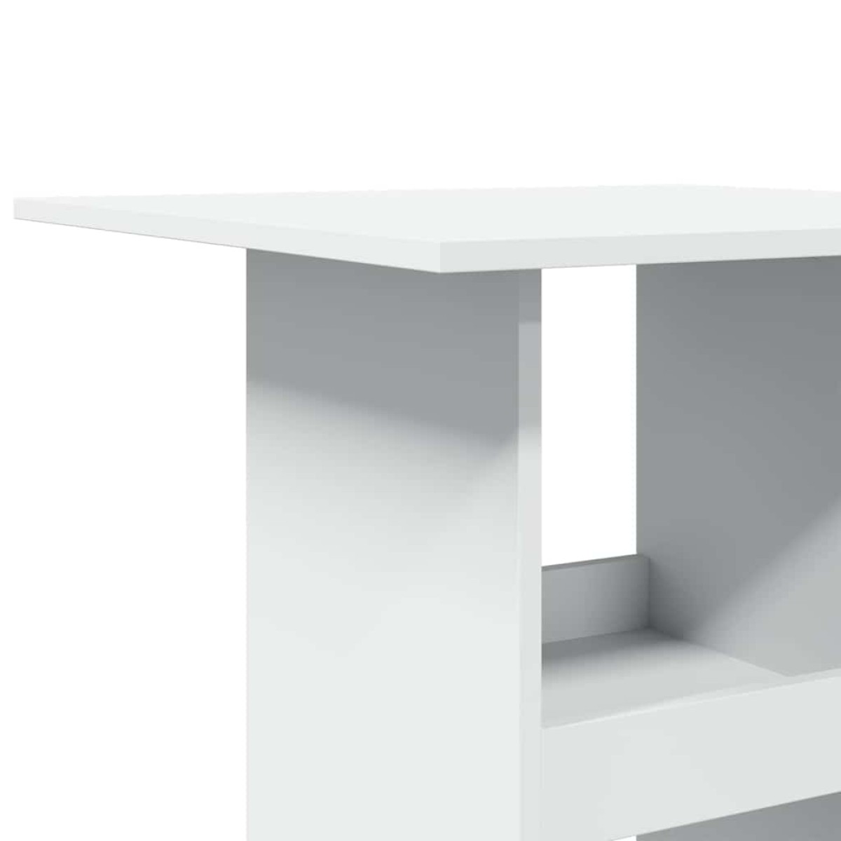 vidaXL Τραπέζι Μπαρ με Ράφια Λευκό 60x60x102 εκ. Επεξεργ. Ξύλο