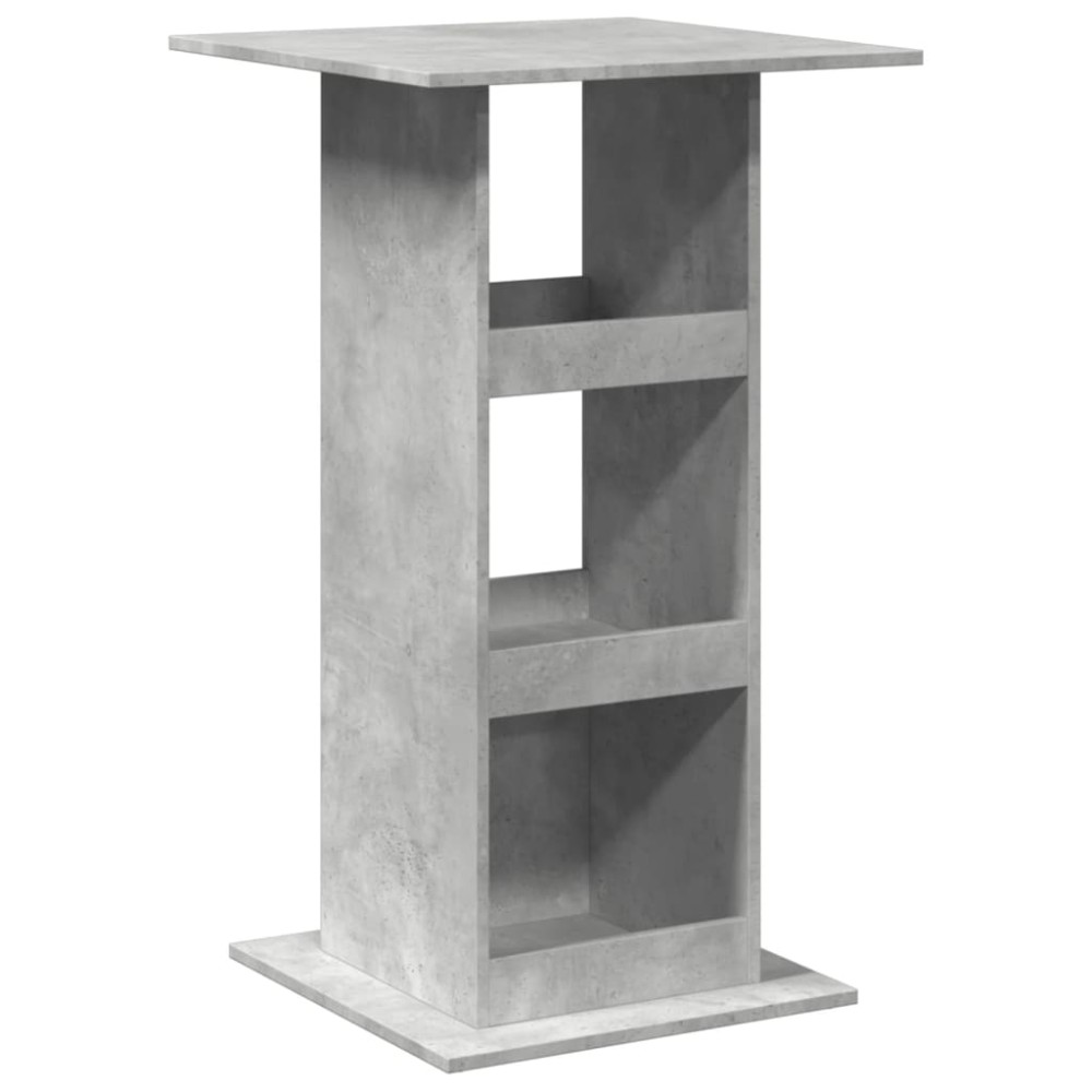 vidaXL Τραπέζι Μπαρ με Ράφια Γκρι Σκυρ. 60x60x102 εκ. Επεξεργ. Ξύλο