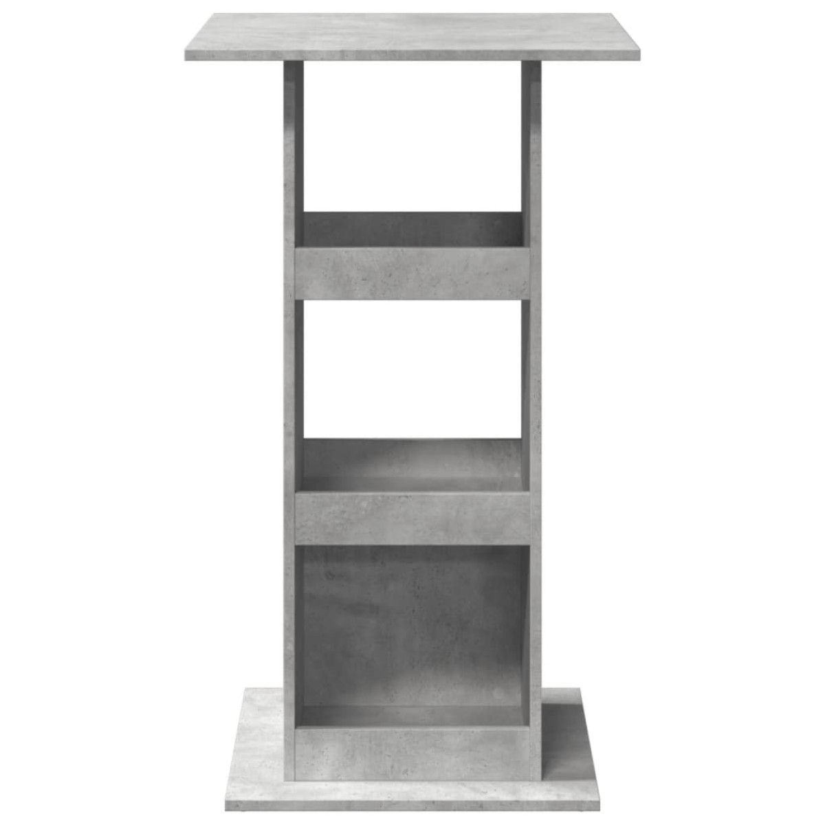vidaXL Τραπέζι Μπαρ με Ράφια Γκρι Σκυρ. 60x60x102 εκ. Επεξεργ. Ξύλο