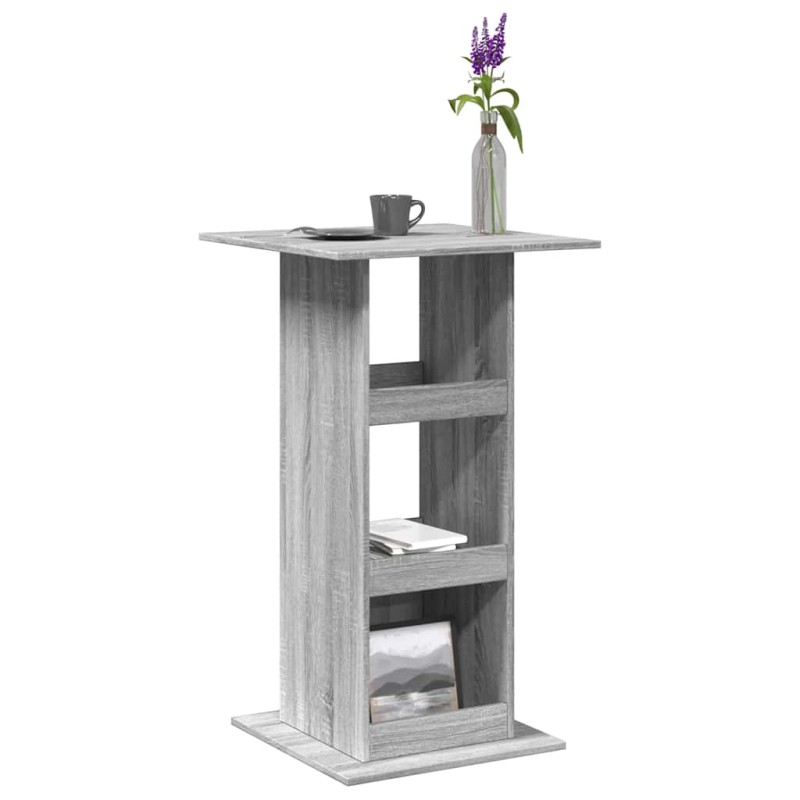 vidaXL Τραπέζι Μπαρ με Ράφια Γκρι Sonoma 60x60x102 εκ. Επεξ. Ξύλο