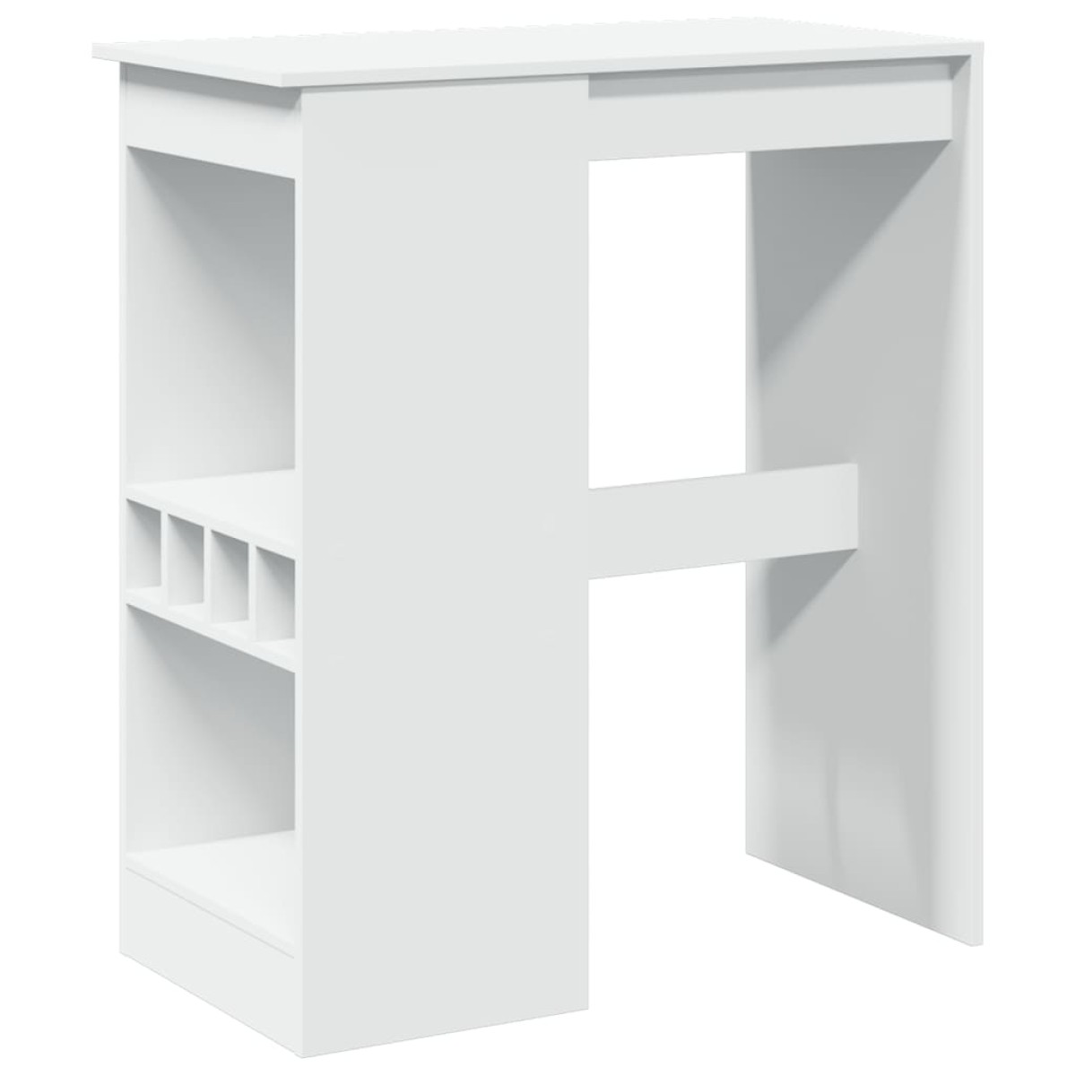 vidaXL Τραπέζι Μπαρ με Ράφια Λευκό 90x47,5x103,5 εκ. Επεξεργ. Ξύλο