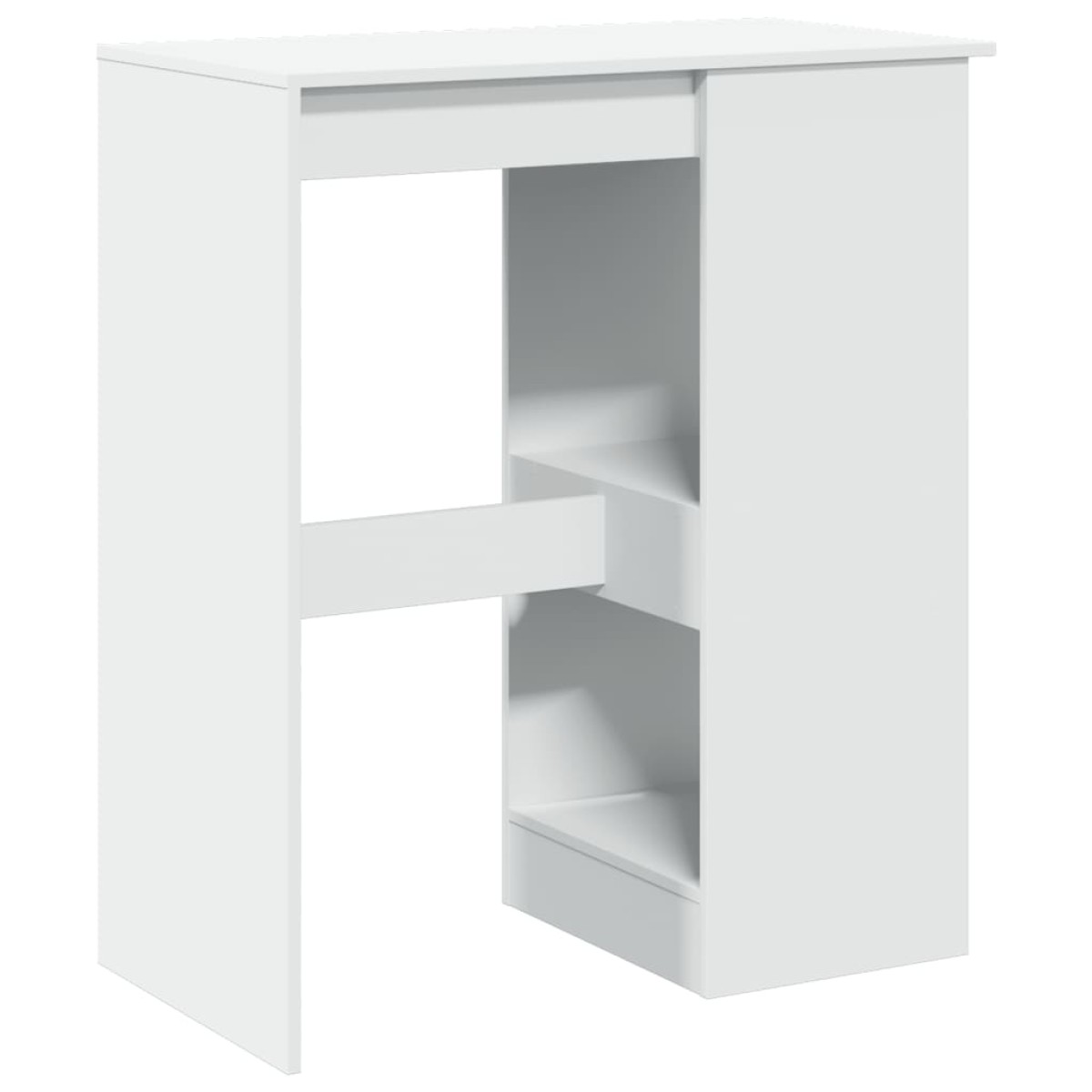 vidaXL Τραπέζι Μπαρ με Ράφια Λευκό 90x47,5x103,5 εκ. Επεξεργ. Ξύλο