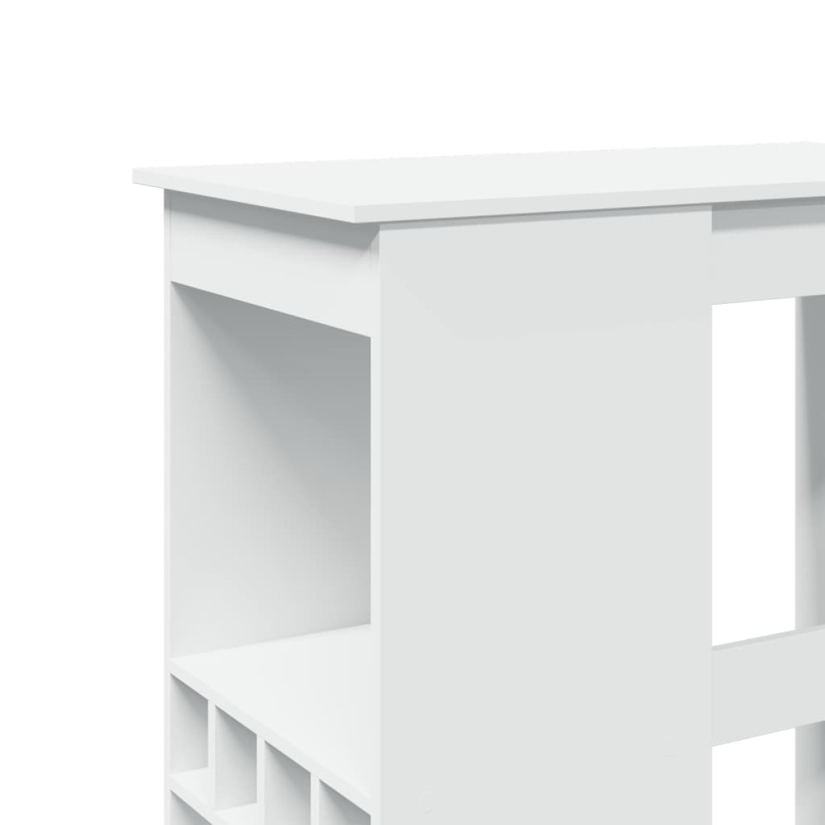 vidaXL Τραπέζι Μπαρ με Ράφια Λευκό 90x47,5x103,5 εκ. Επεξεργ. Ξύλο