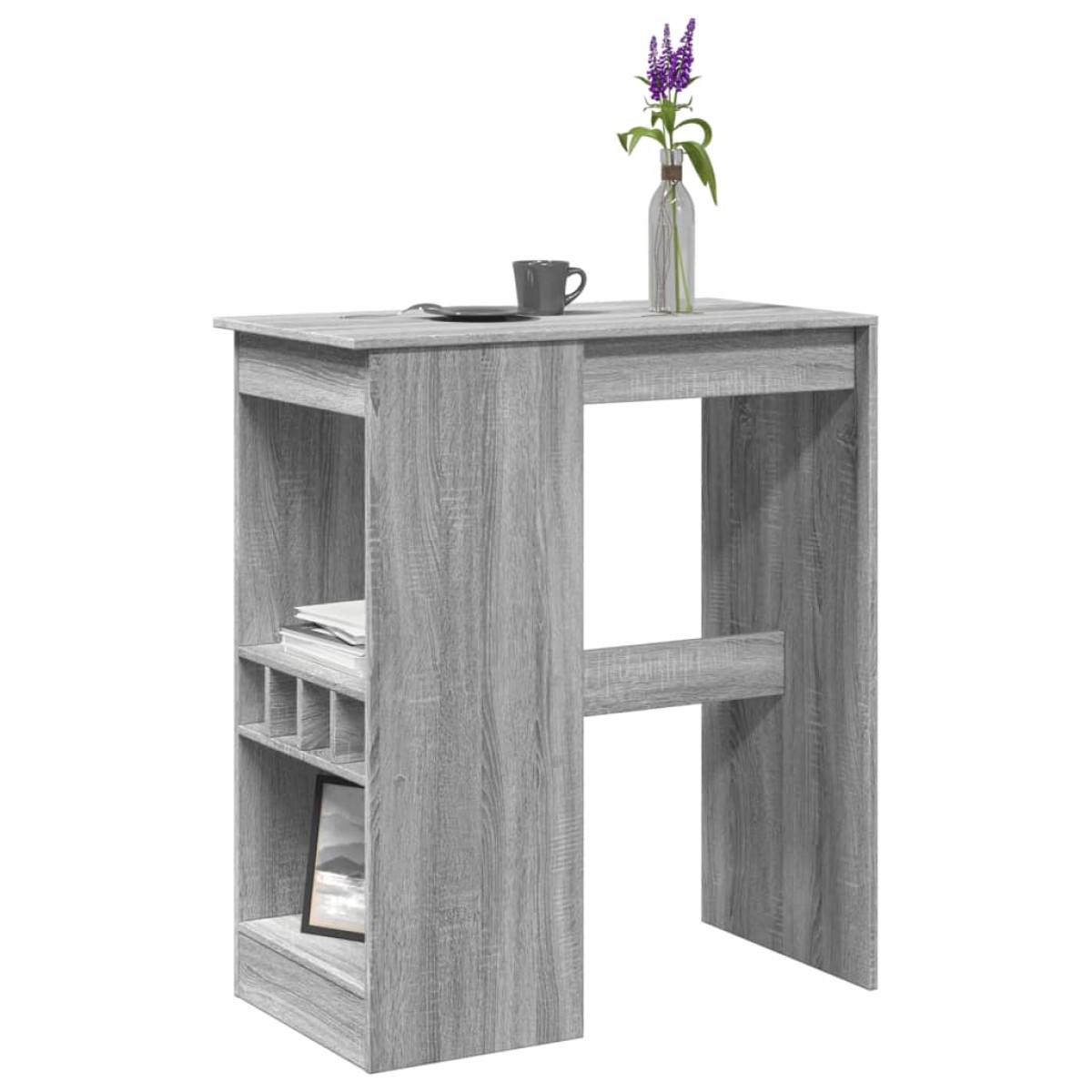 vidaXL Τραπέζι Μπαρ Γκρι Sonoma 90x47,5x103,5 εκ. από Επεξεργ. Ξύλο