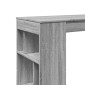 vidaXL Τραπέζι Μπαρ με Ράφια Γκρι Sonoma 102x50x103,5εκ. Επεξεργ. Ξύλο