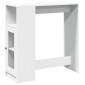vidaXL Τραπέζι Μπαρ με Ράφια Λευκό 101x40x103,5 εκ. Επεξεργ. Ξύλο
