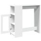 vidaXL Τραπέζι Μπαρ με Ράφια Λευκό 101x40x103,5 εκ. Επεξεργ. Ξύλο