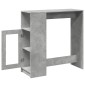 vidaXL Τραπέζι Μπαρ με Ράφια Γκρι Σκυρ. 101x40x103,5 εκ Επεξεργ. Ξύλο