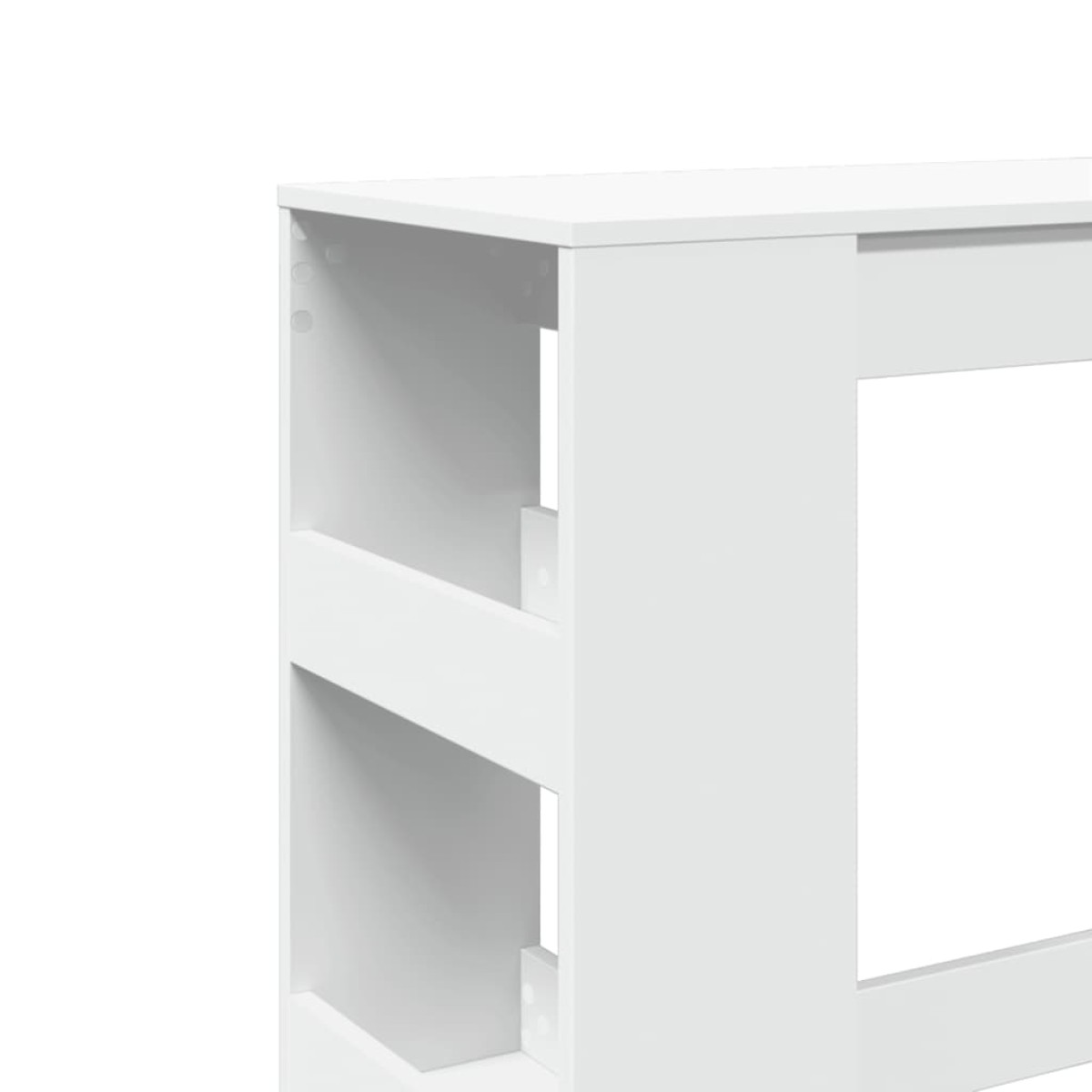 vidaXL Τραπέζι Μπαρ με Ράφια Λευκό 90x40x103,5 εκ. Επεξεργ. Ξύλο