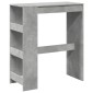 vidaXL Τραπέζι Μπαρ με Ράφια Γκρι Σκυρ. 90x40x103,5 εκ Επεξεργ. Ξύλο
