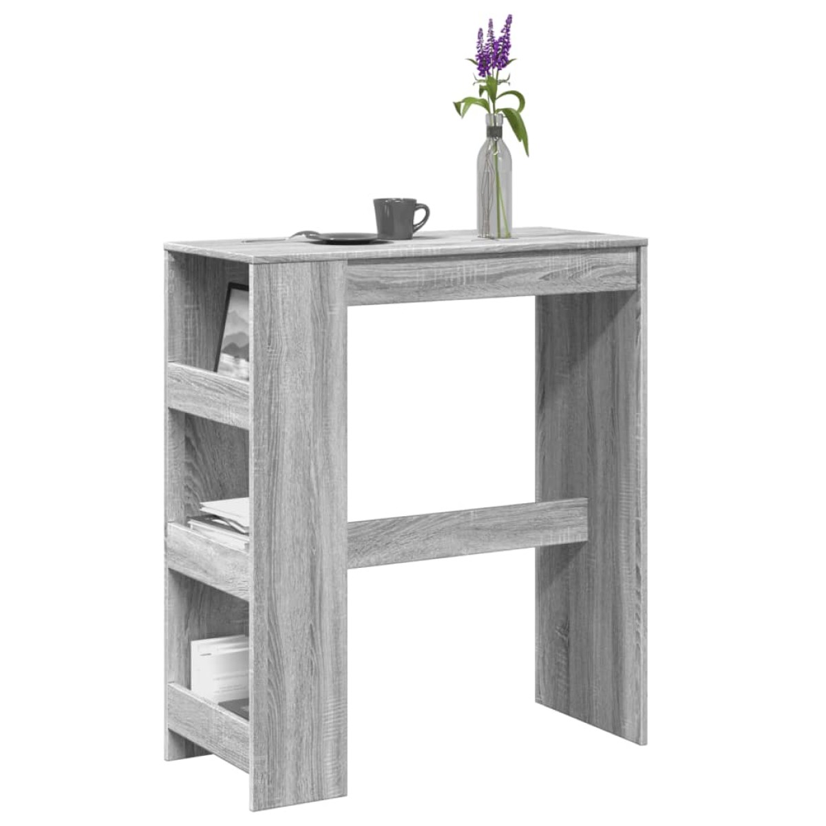 vidaXL Τραπέζι Μπαρ Γκρι Sonoma 90x40x103,5 εκ. από Επεξεργ. Ξύλο