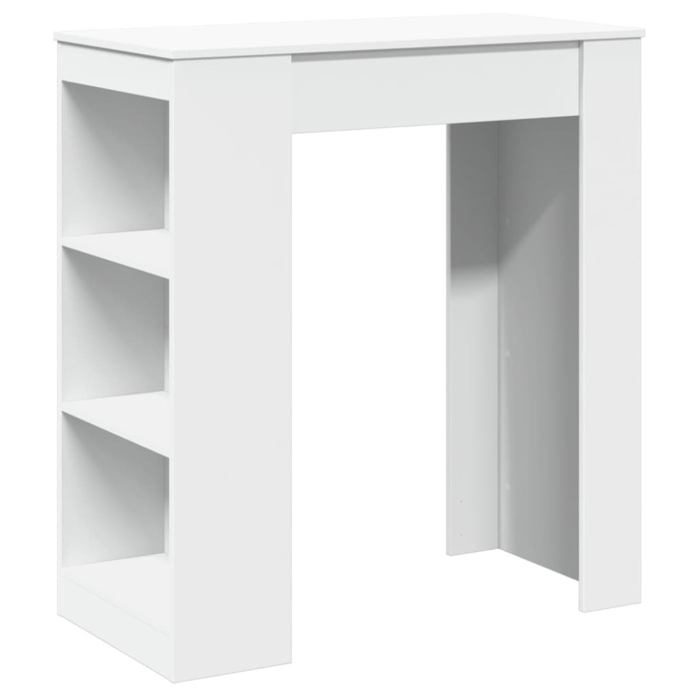 vidaXL Τραπέζι Μπαρ με Ράφια Λευκό 95x47x103,5 εκ. Επεξεργ. Ξύλο