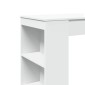 vidaXL Τραπέζι Μπαρ με Ράφια Λευκό 95x47x103,5 εκ. Επεξεργ. Ξύλο